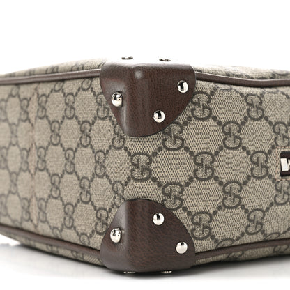 Gucci GG Supreme Monogram Textured Calfskin Square Messenger Bag Beige Ebony New Acero 10 of 10
