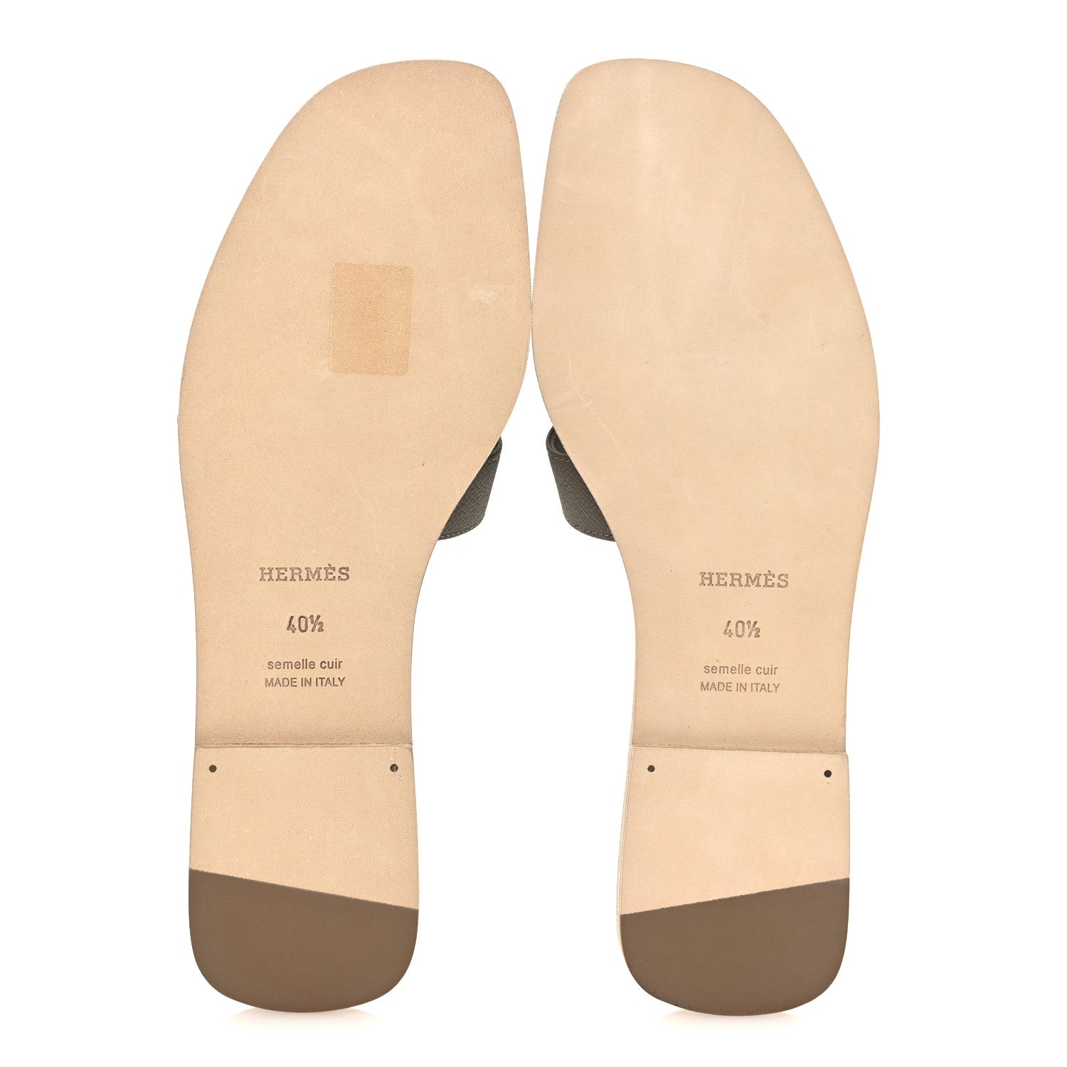 Hermes Epsom Oran Sandals 40.5 Etoupe 7 of 12