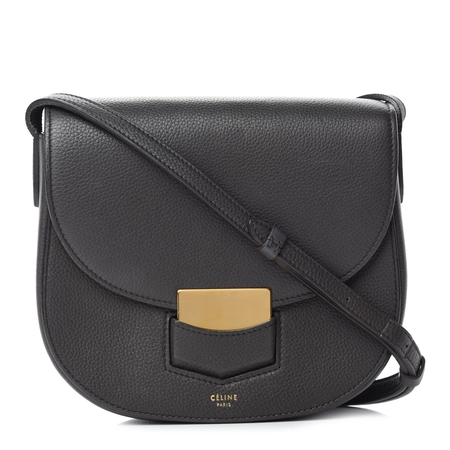 Celine Grained Calfskin Small Trotteur Grey 1 of 9