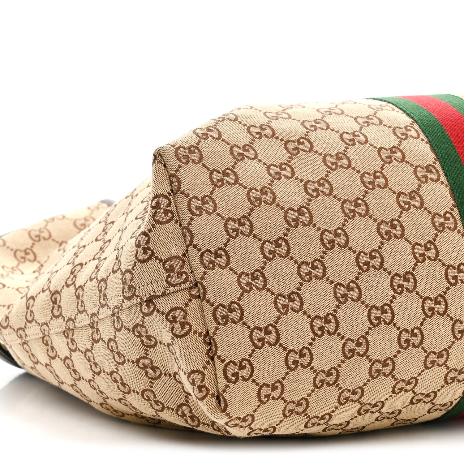 Gucci GG Monogram Web Large Giglio Tote Beige Brown 8 of 9