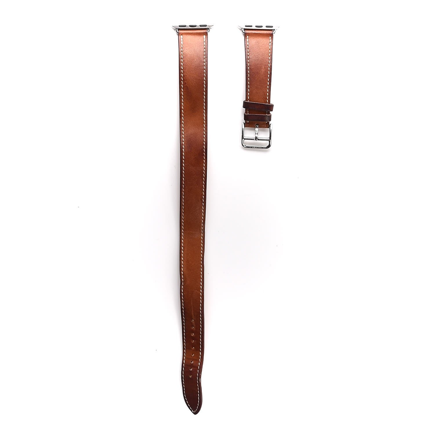 Hermes Barenia 38mm Apple Watch Double Tour Band Fauve 1 of 8
