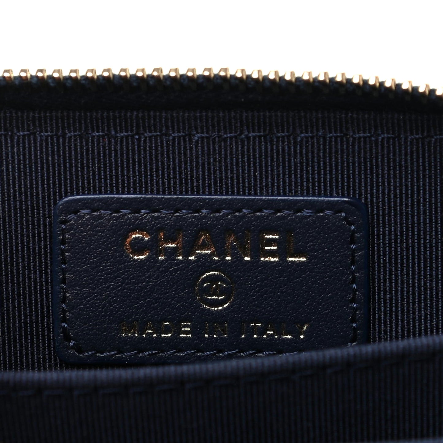 Caviar Quilted Zip Coin Purse Dark Blue