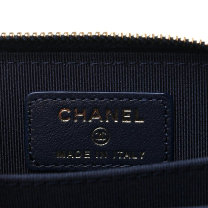 Chanel Caviar Quilted Zip Coin Purse Dark Blue 6 of 8