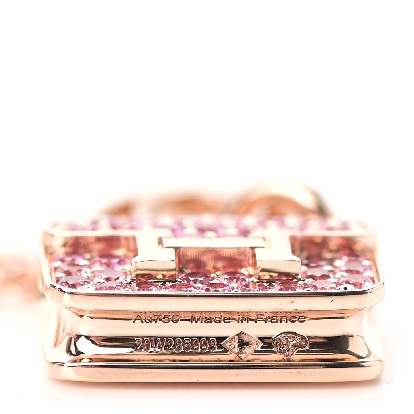 18K Rose Gold Pink Sapphire Constance Amulettes Pendant Necklace