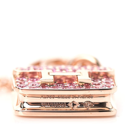 Hermes 18K Rose Gold Pink Sapphire Constance Amulettes Pendant Necklace 4 of 6