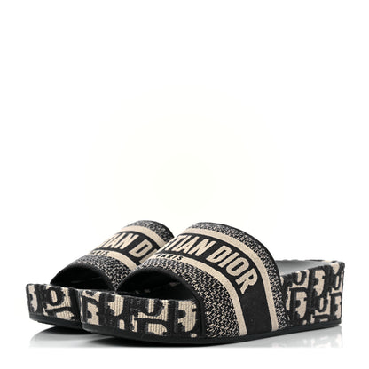 Christian Dior Oblique D-Way Platform Slide Sandals 36 Deep Blue 3 of 9