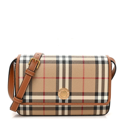 Burberry E-Canvas Vintage Check Hampshire Crossbody Archive Beige 1 of 8