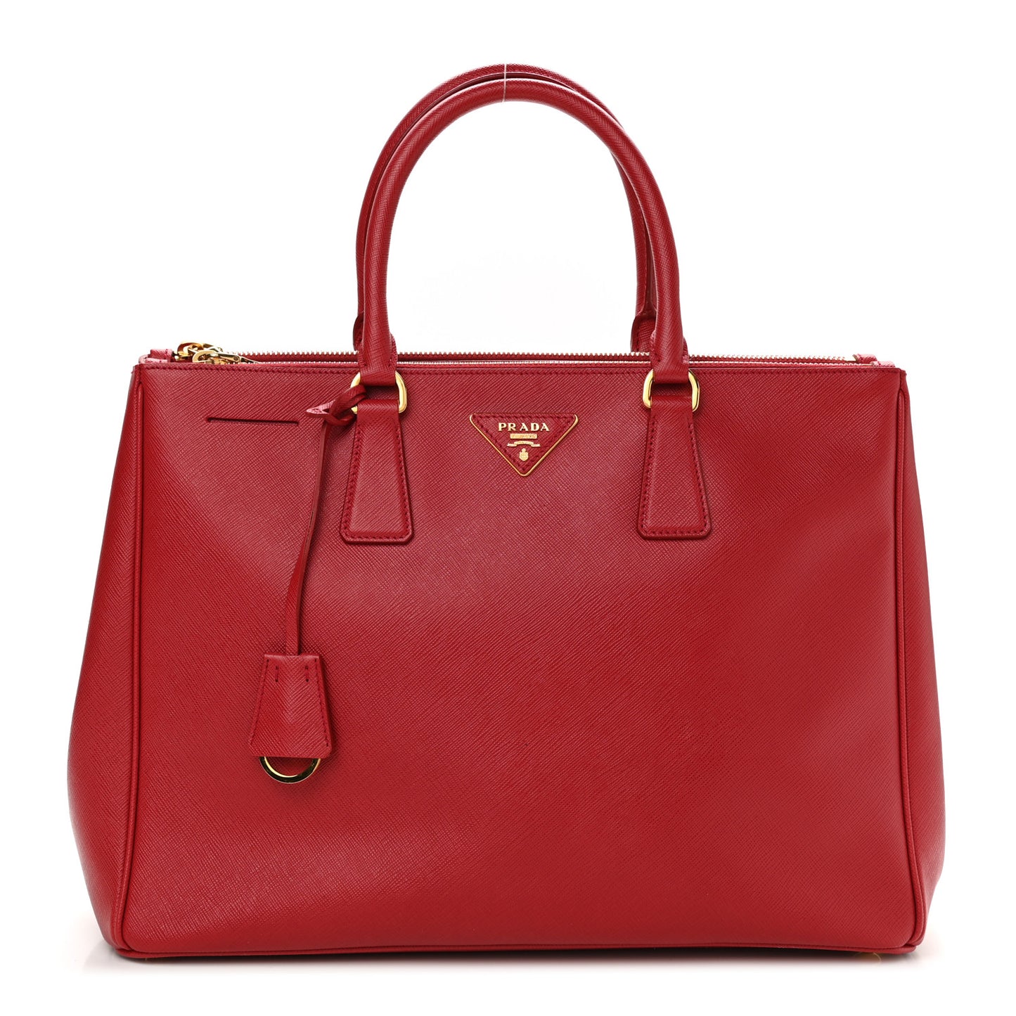 Saffiano Medium Galleria Double Zip Tote Fuoco