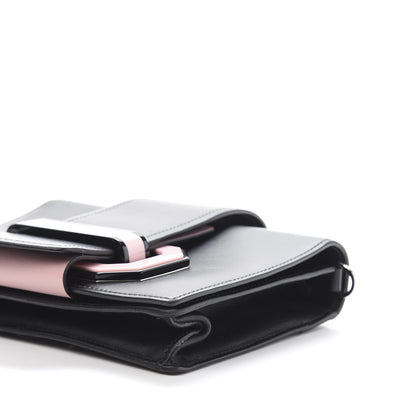 Prada City Calf Plex Ribbon Bag Black Rosa 9 of 12