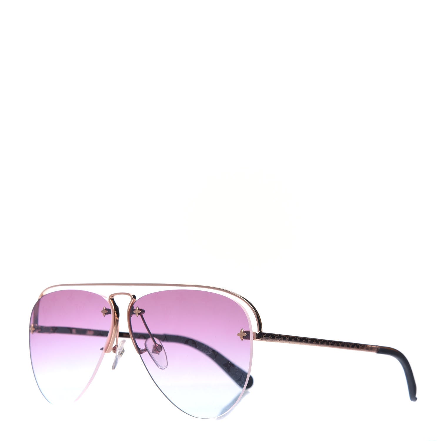 Louis Vuitton Monogram Grease Sunglasses Z1280W Gold 1 of 4