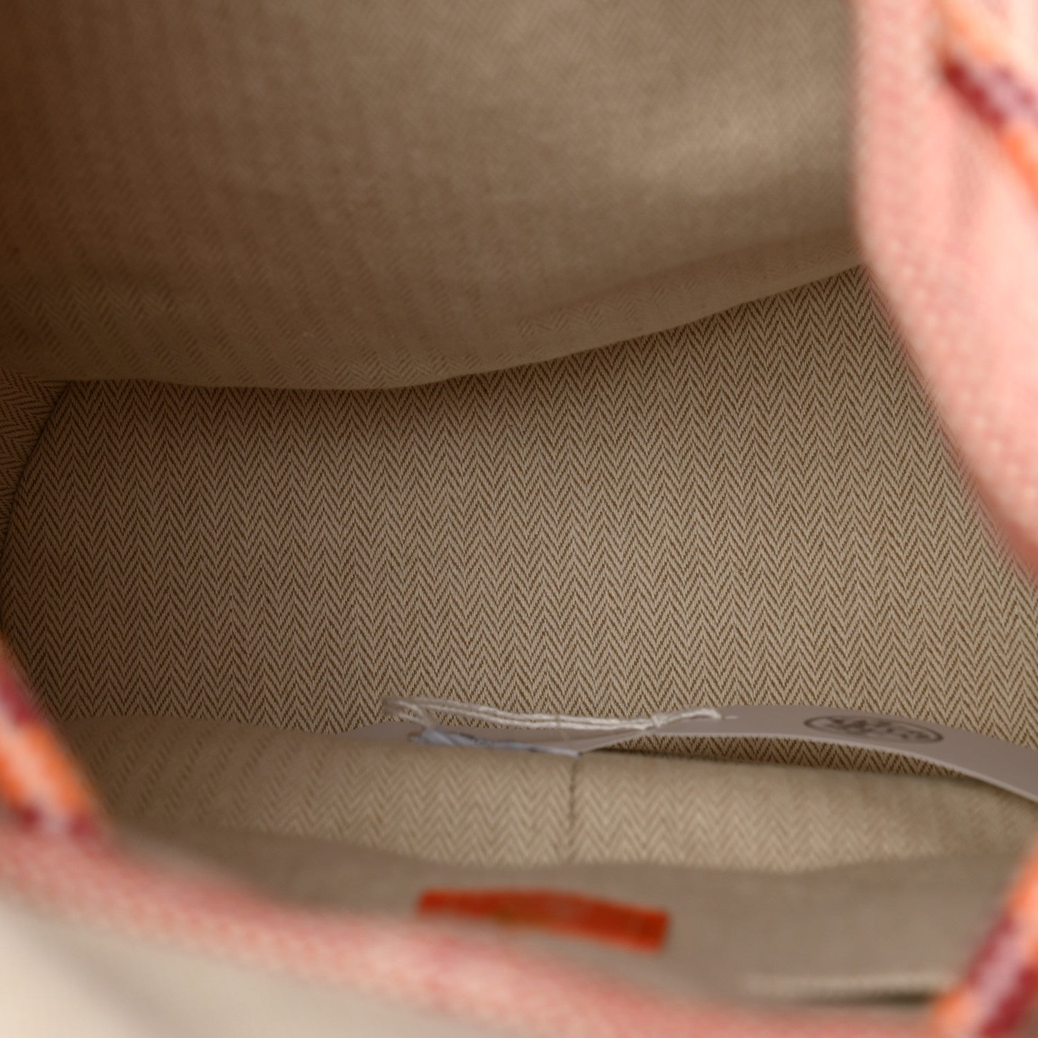 Hermes H Canvas Embroidered Les Cabanes Backpack Orange Framboise 5 of 9