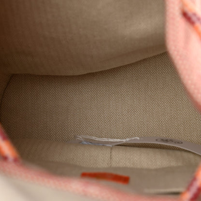 Hermes H Canvas Embroidered Les Cabanes Backpack Orange Framboise 5 of 9