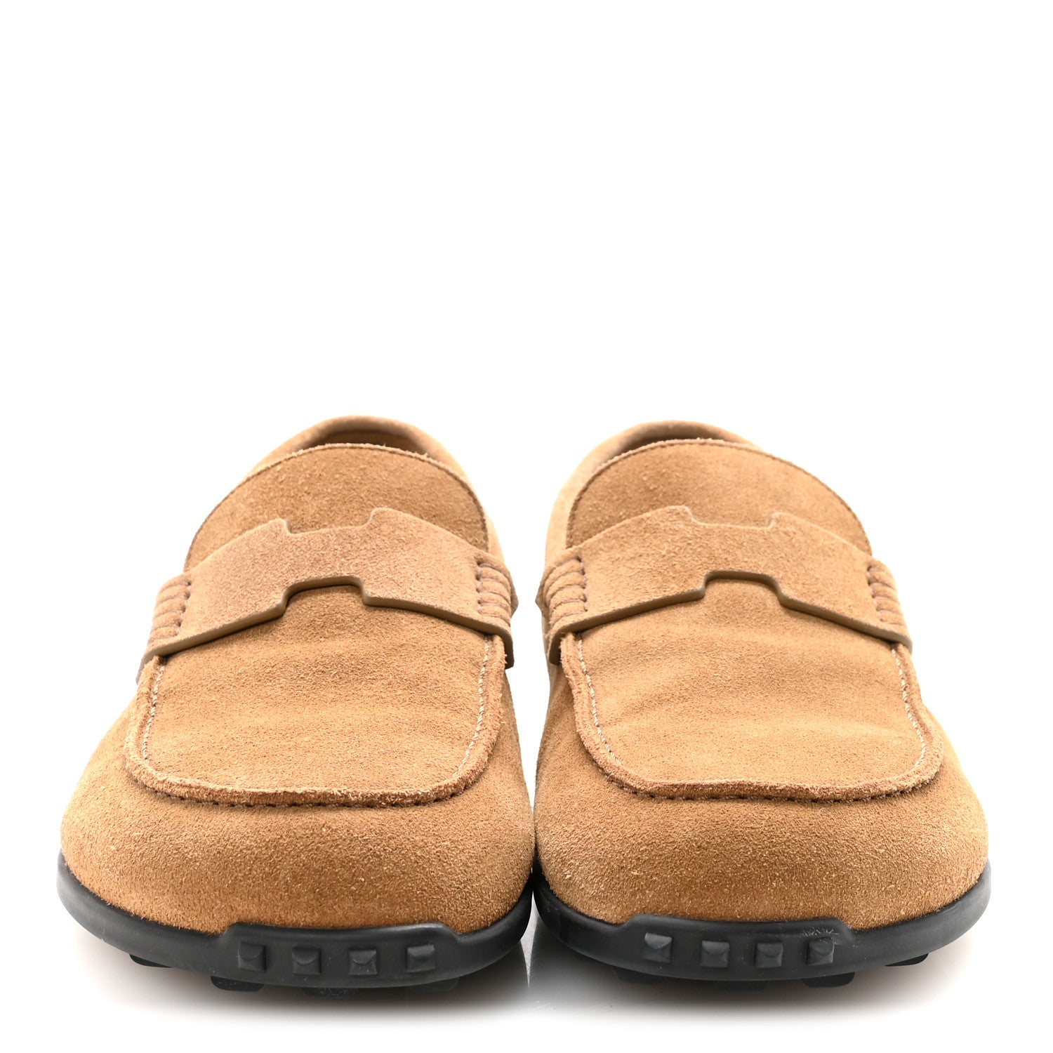 Hermes Suede Calfskin Womens Lazy Loafers 37.5 Brune Fume 3 of 10