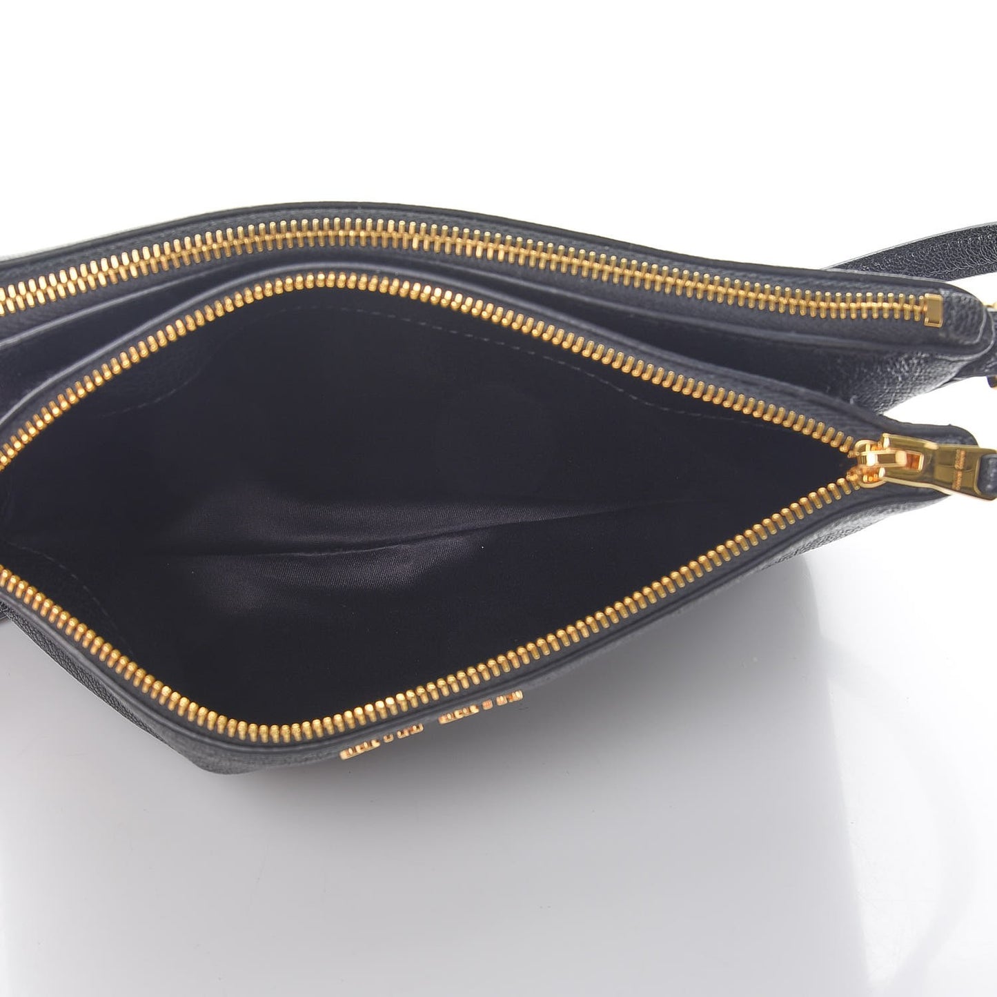 Goatskin Bandoliera Madras Double Zip Crossbody Bag Nero Black