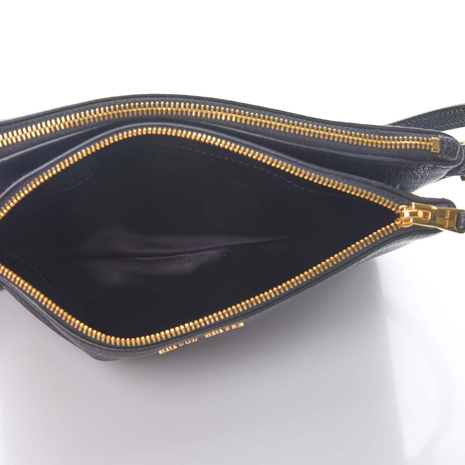 Miu Miu Goatskin Bandoliera Madras Double Zip Crossbody Bag Nero Black 6 of 9