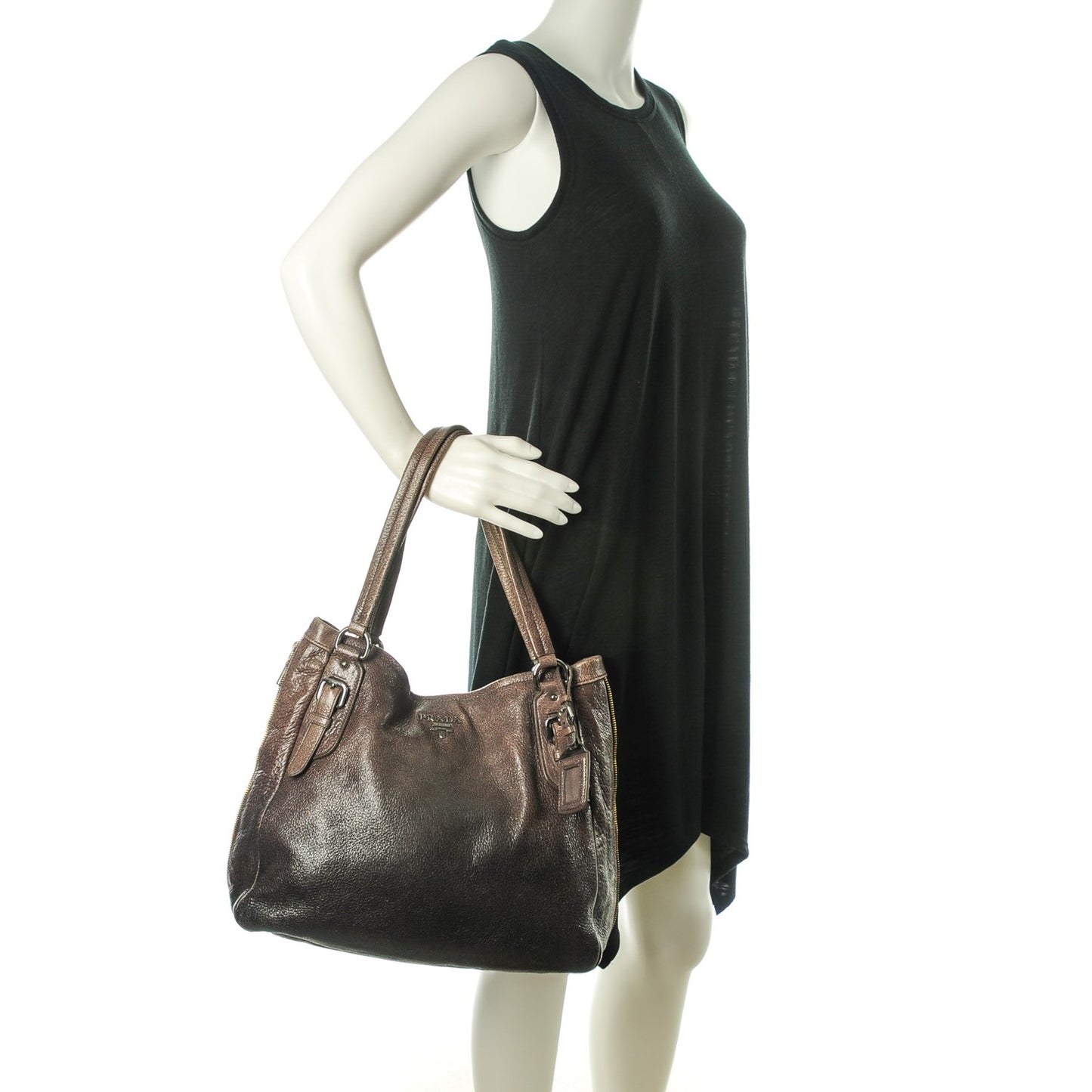 Cervo Lux Sfumata Zippers Hobo Fumo