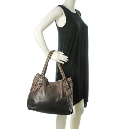 Prada Cervo Lux Sfumata Zippers Hobo Fumo 2 of 7