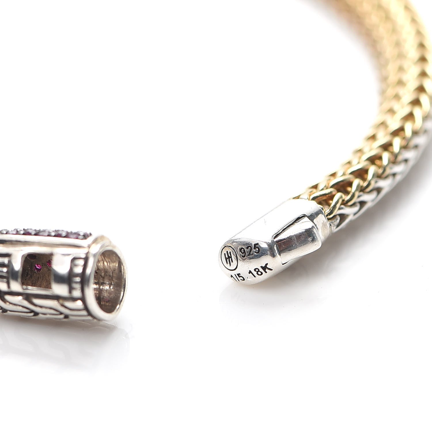 John Hardy Sterling Silver 18K Yellow Gold Ruby 5mm Classic Chain Reversible Bracelet 4 of 4