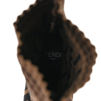 Fendi Stretch Fabric Jacquard FF Rockoko 105mm Sock Boots 36 Tobacco 7 of 7