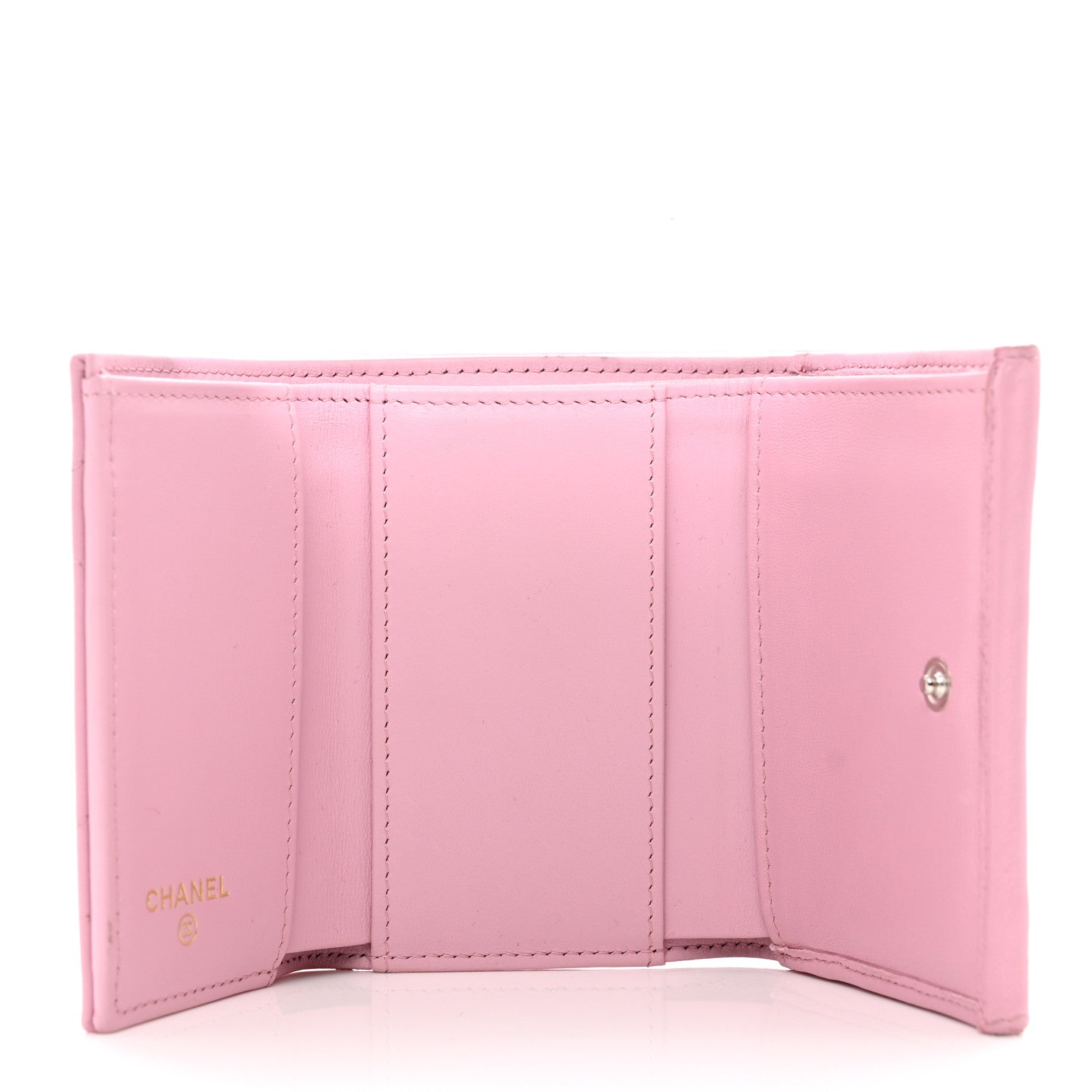 Chanel Goatskin Quilted Chanel 19 Small Flap Wallet Pink 5 of 9