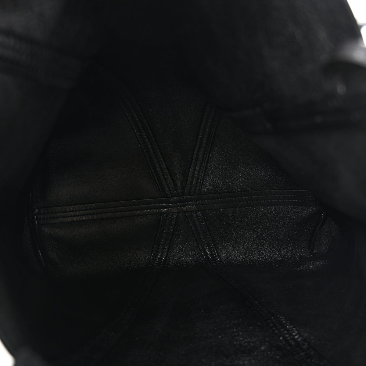 Grained Calfskin Large Spin Tote Black