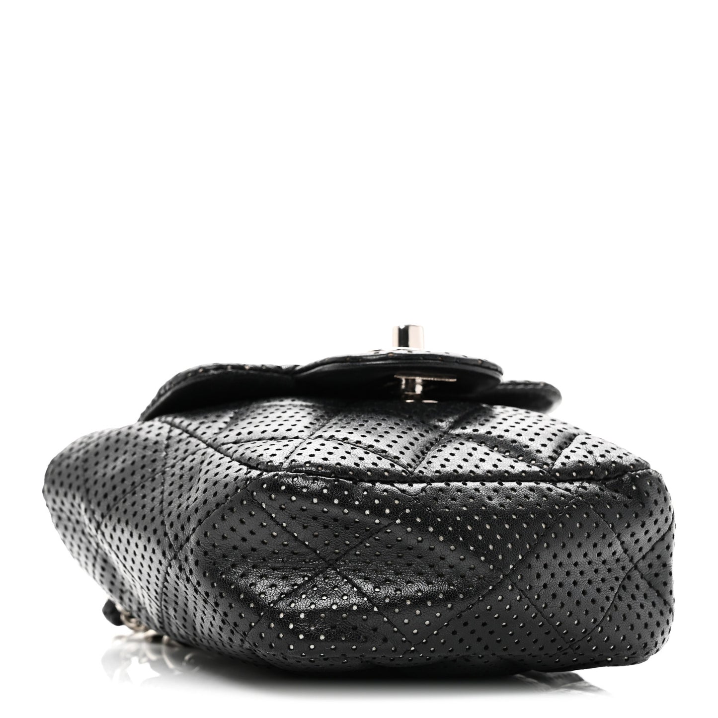 Lambskin Perforated Mini Flap Bag Black