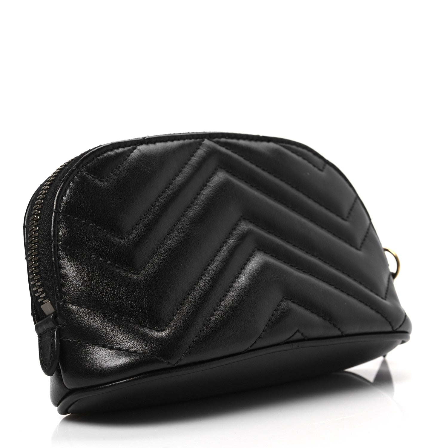 Gucci Calfskin Matelasse GG Marmont Pouch Cosmetic Case Black 3 of 7