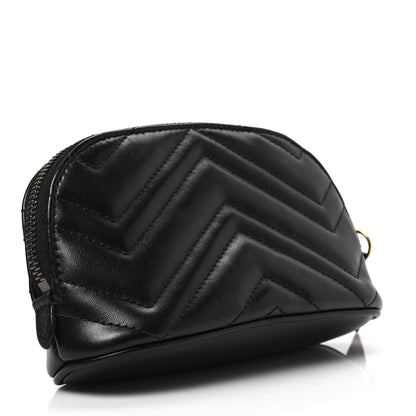 Gucci Calfskin Matelasse GG Marmont Pouch Cosmetic Case Black 3 of 7