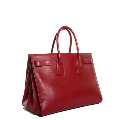 Saint Laurent Calfskin Large Sac de Jour Carryall Lipstick Red 3 of 8