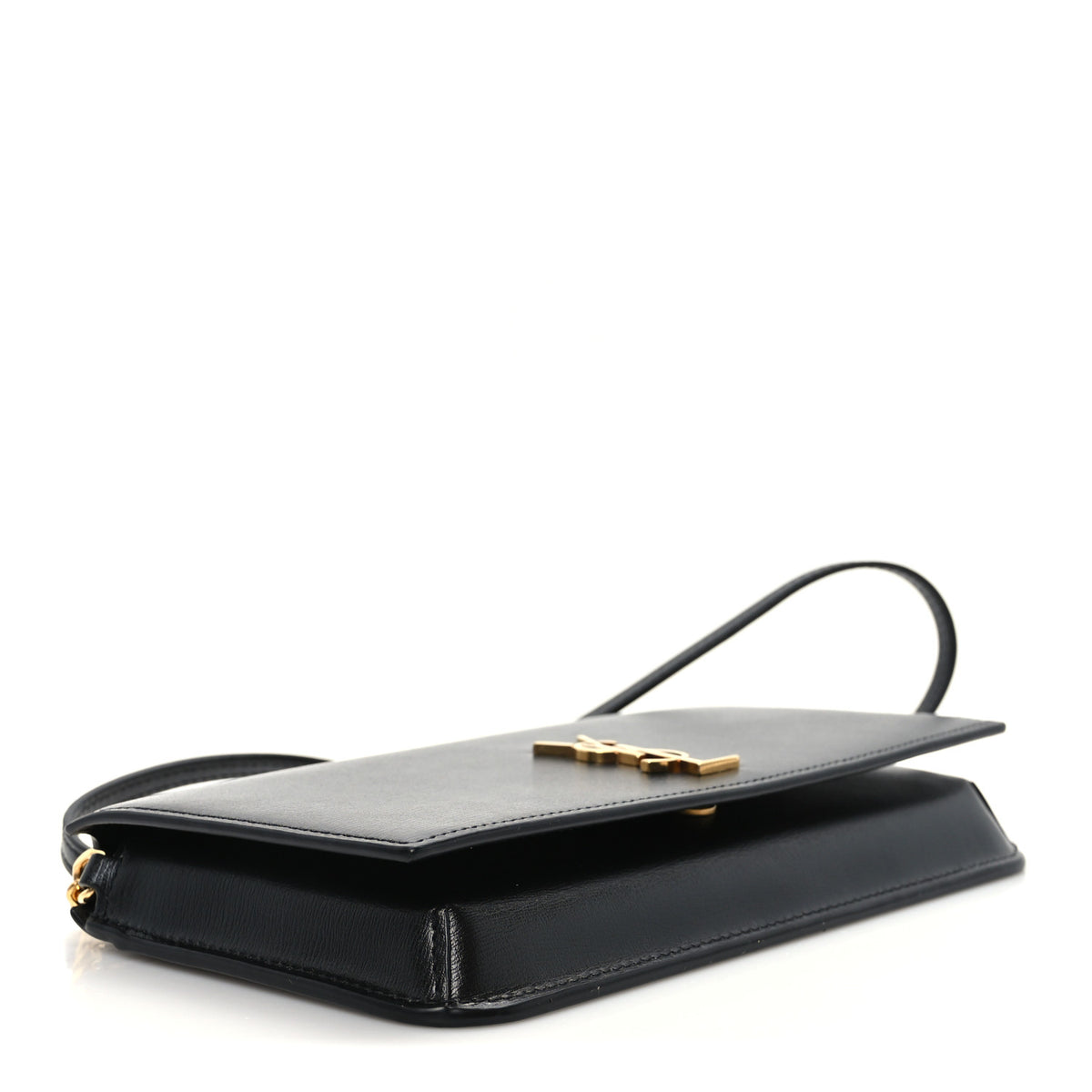 Smooth Calfskin Monogram Phone Holder Crossbody Black