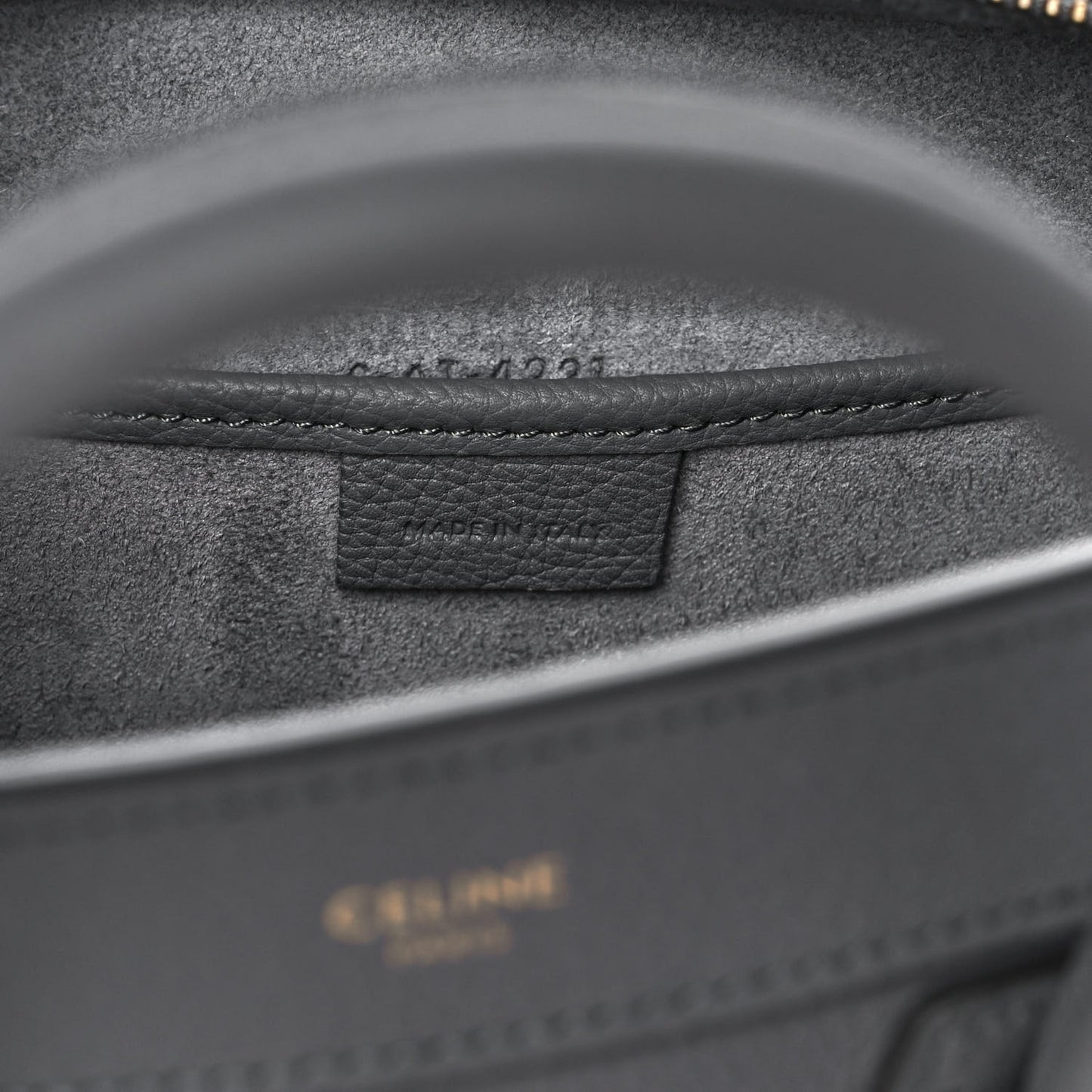 Drummed Calfskin Nano Luggage Kohl