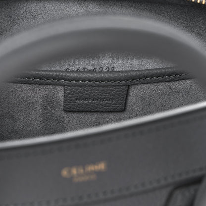 Celine Drummed Calfskin Nano Luggage Kohl 7 of 10