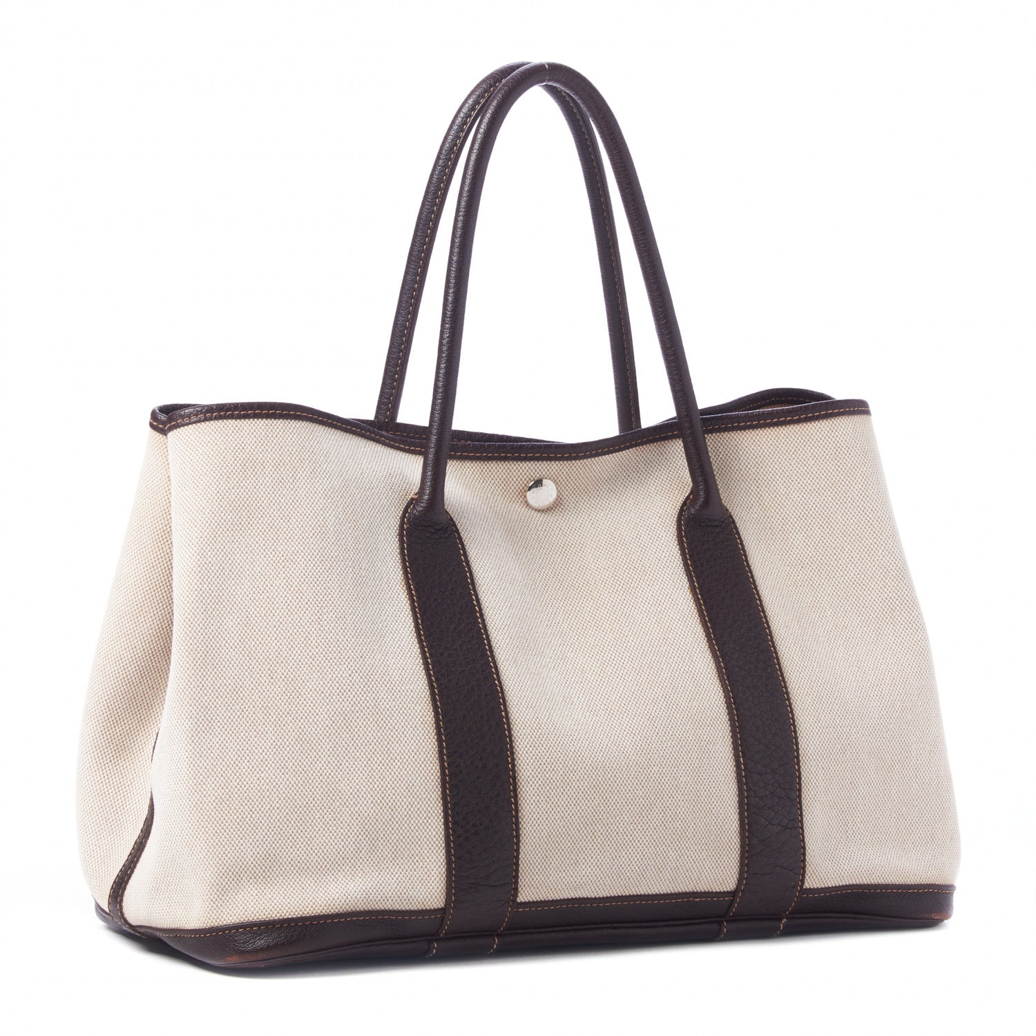 Hermes Toile Buffle Gala Garden Party Tote 36 MM Marron Fonce 3 of 8