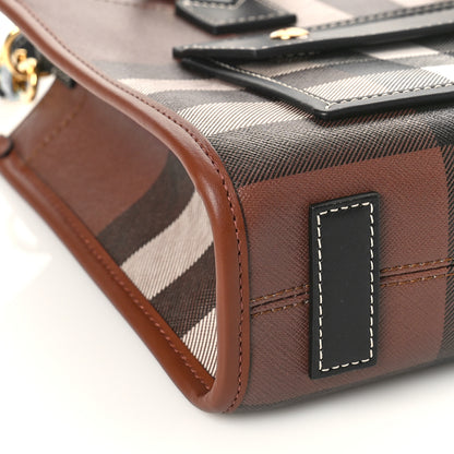 Burberry E-Canvas Check Calfskin Mini Freya Tote Dark Birch Brown 7 of 8