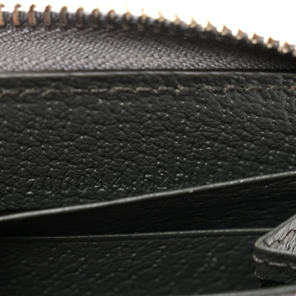 Gucci GG Supreme Monogram Textured Dollar Calfskin Ophidia Zip Around Wallet Grey Black Graphite Grey 7 of 9