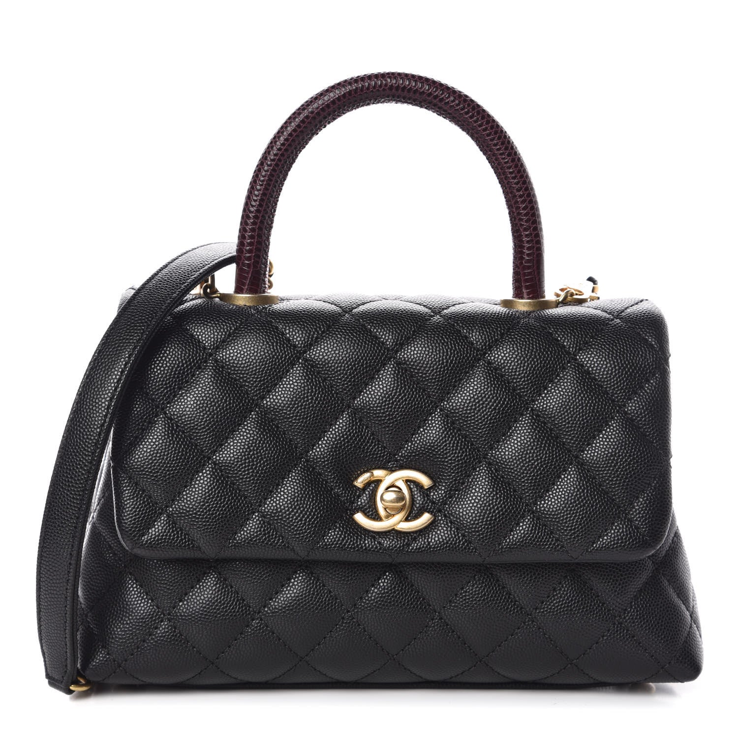Chanel Caviar Lizard Quilted Mini Coco Handle Flap Black 1 of 9