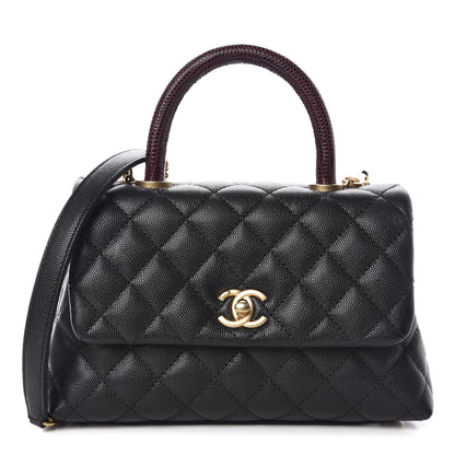 Chanel Caviar Lizard Quilted Mini Coco Handle Flap Black 1 of 9