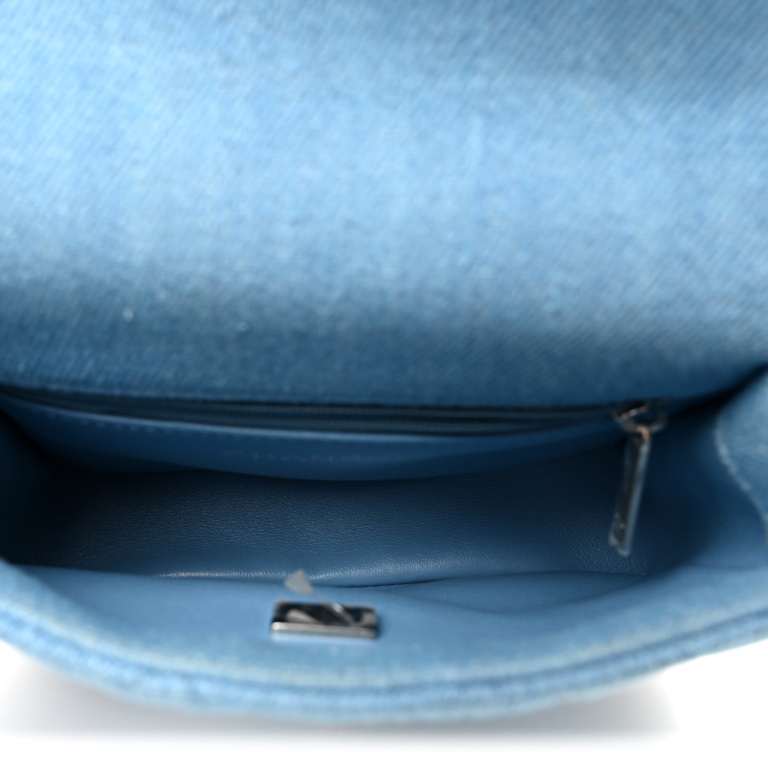 Chanel Denim Quilted Sweetheart Mini Flap Blue 5 of 10
