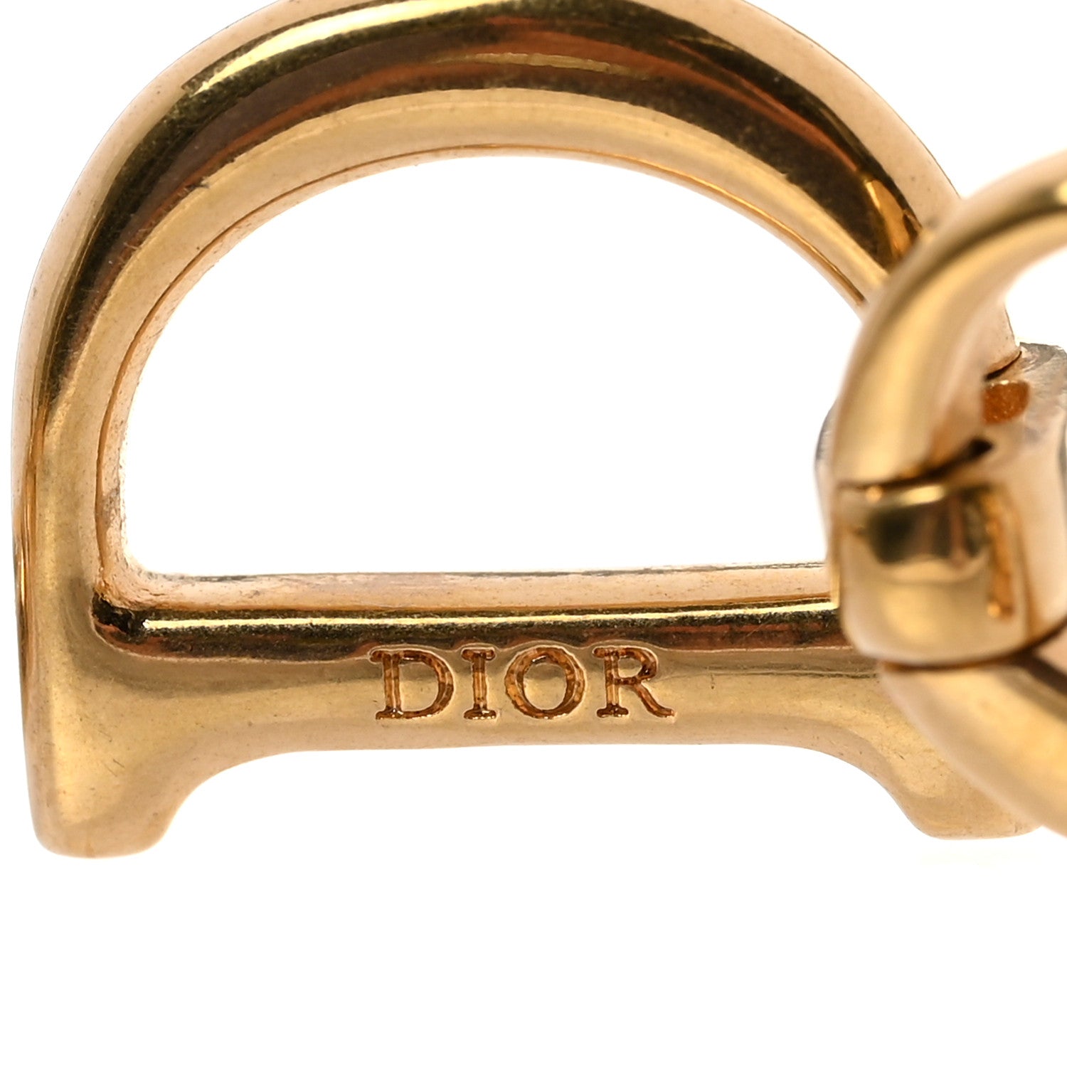 Christian Dior Metal CD Drop Earrings Gold 4 of 5
