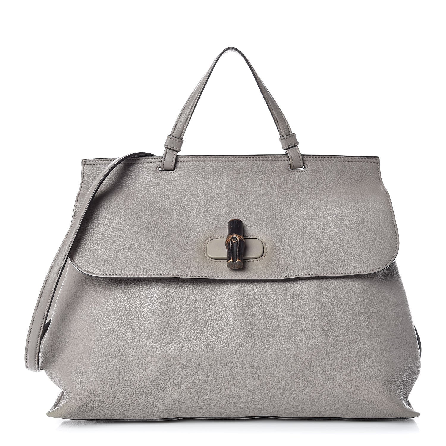 Gucci Cellarius Calfskin Large Bamboo Daily Top Handle Bag Storm Grey 1 of 18