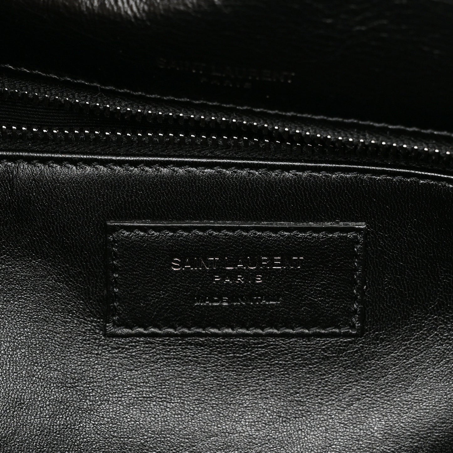 Crinkled Calfskin Shearling Monogram Medium Niki Chain Satchel Black