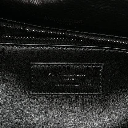 Saint Laurent Crinkled Calfskin Shearling Monogram Medium Niki Chain Satchel Black 6 of 11