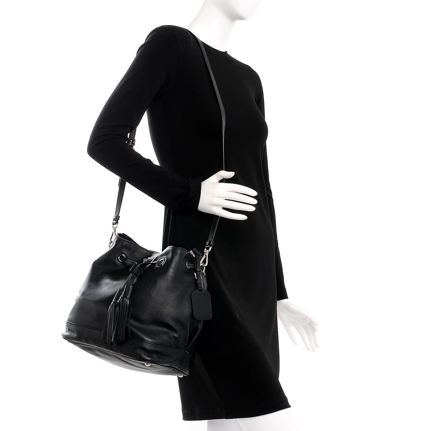Prada Soft Calf Bucket Bag Nero Black 2 of 9