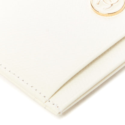 Chanel Calfskin CC Button Card Holder Case Off White 9 of 11