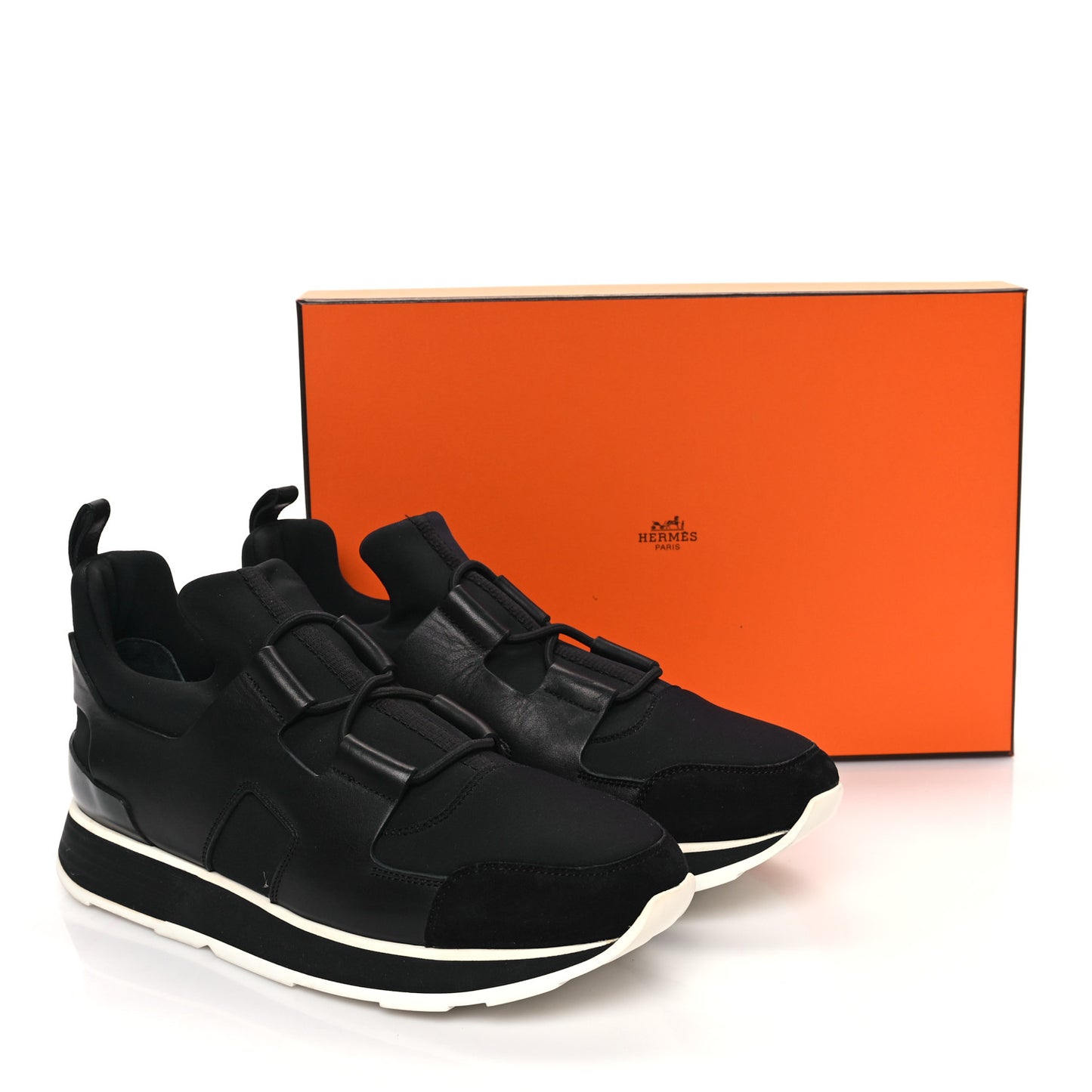 Technical Canvas Calfskin Goatskin Womens Player Sneakers 36 Black