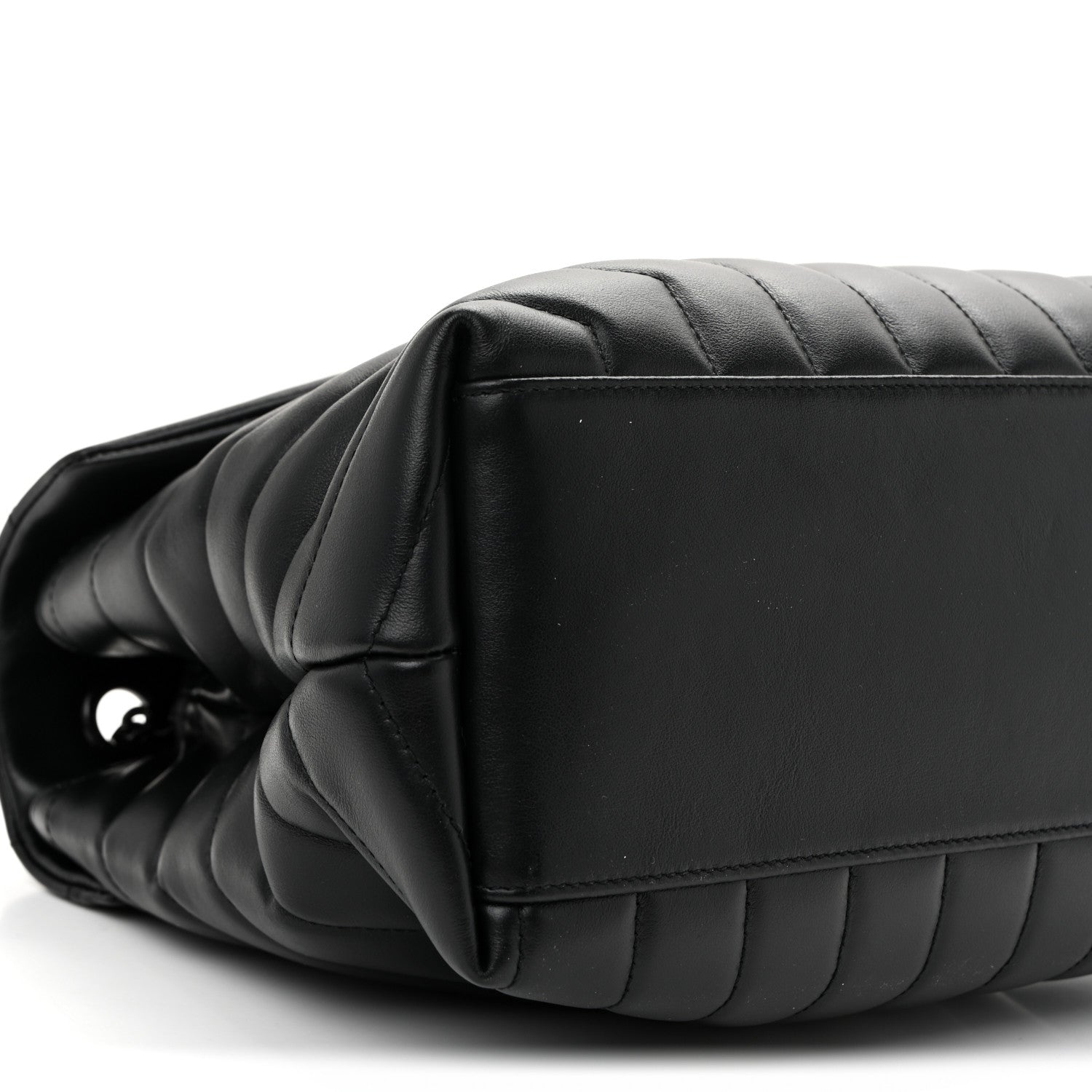 Saint Laurent Calfskin Y Quilted Monogram Monochrome Medium Loulou Chain Satchel Black 9 of 10