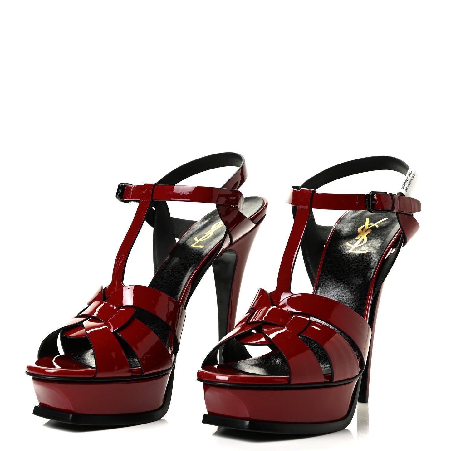 Patent Calfskin Tribute 105 Platform Sandals 41 Hot Red
