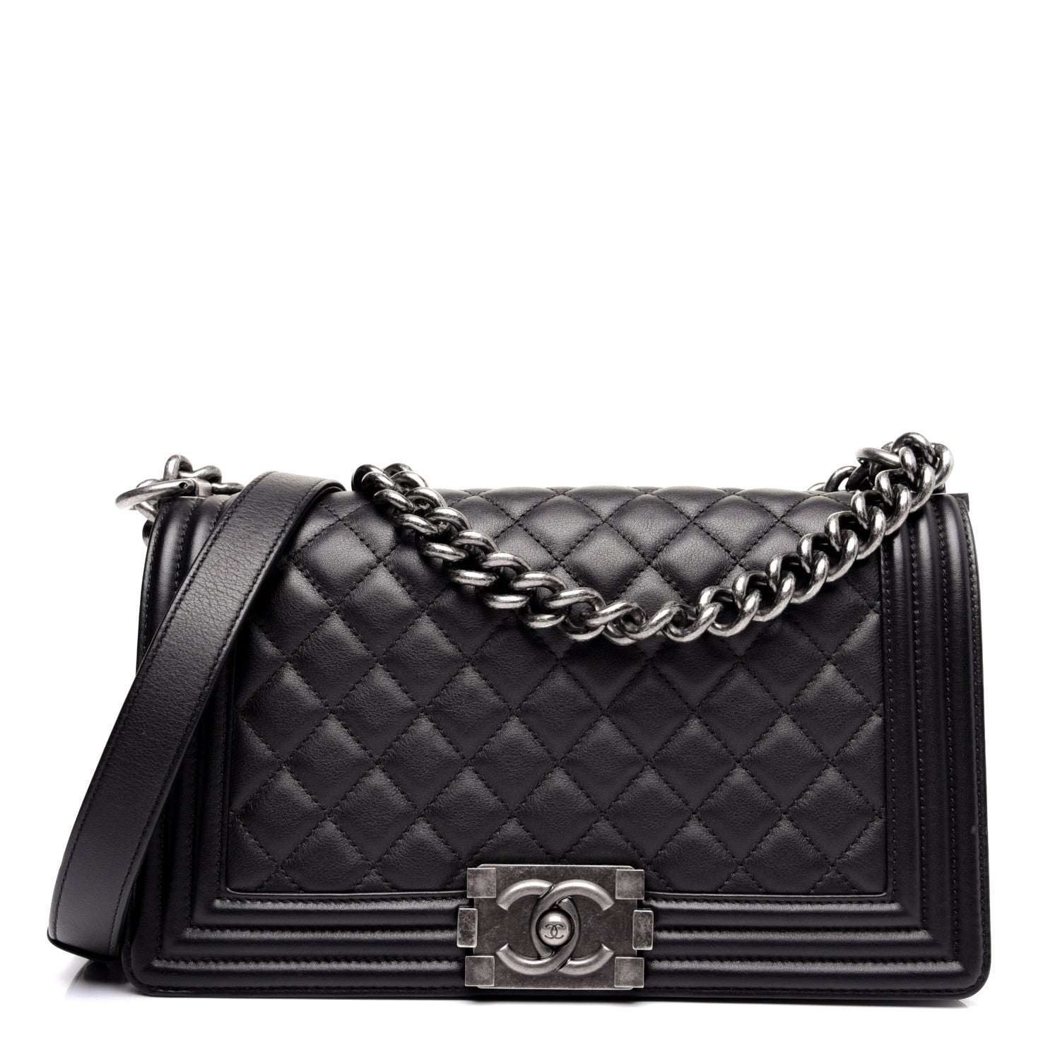 Chanel Calfskin Quilted Medium Boy Flap Black 1 of 14
