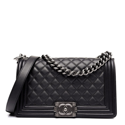 Chanel Calfskin Quilted Medium Boy Flap Black 1 of 14