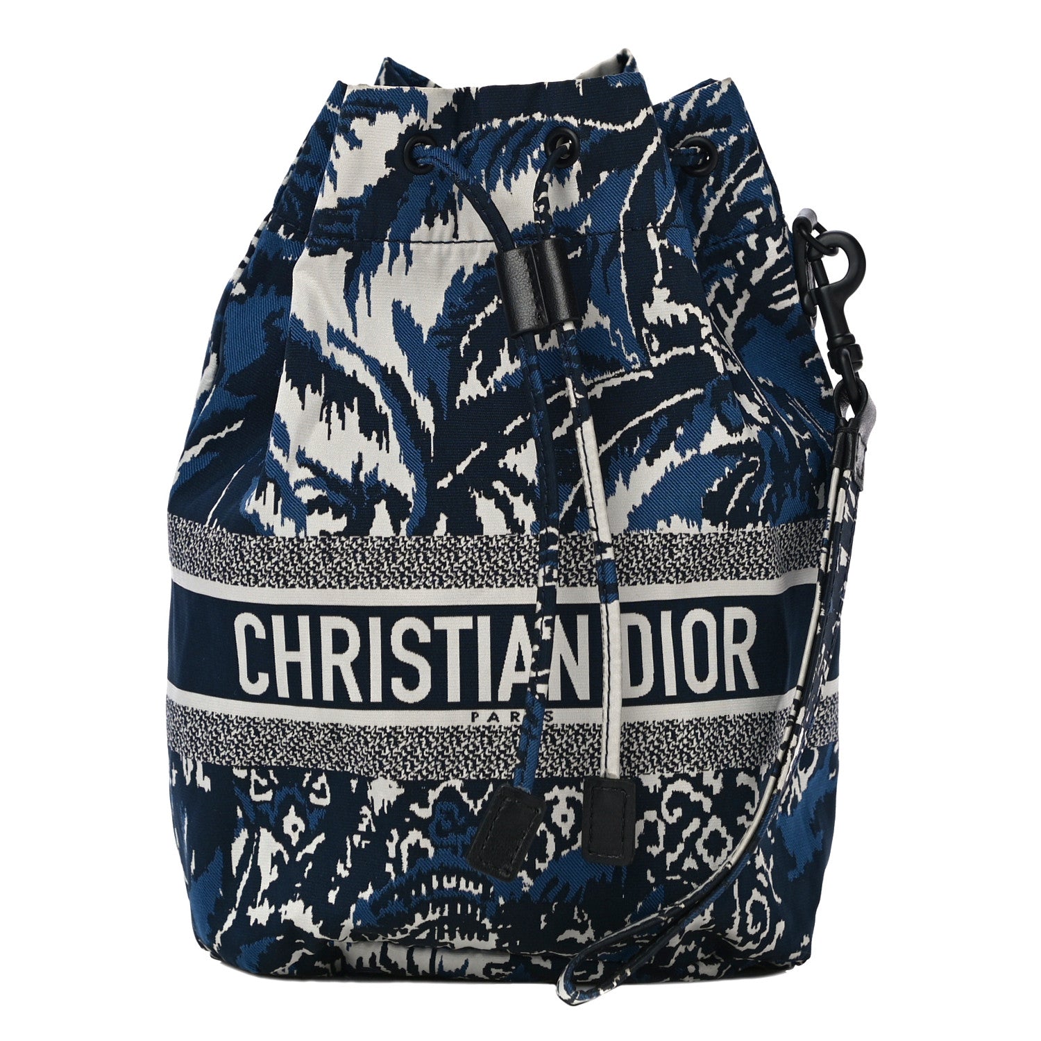 Christian Dior Technical Fabric Embroidered Palm Tree Toile De Jouy DiorTravel Pouch Blue 1 of 11